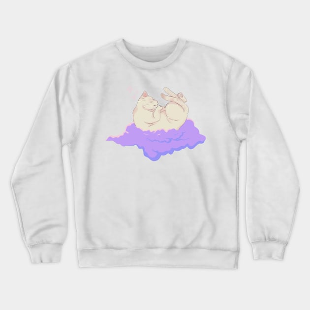 Sleepy Cat Lofi Crewneck Sweatshirt by by Patricia White